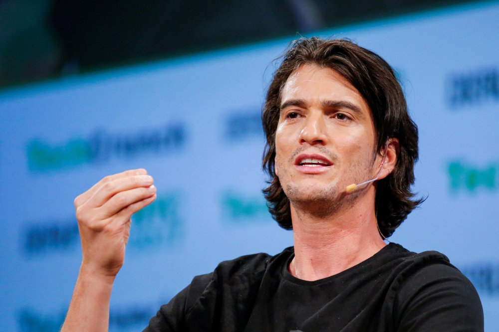 Adam Neumann, CEO of WeWork, speaks to guests during the TechCrunch Disrupt event in Manhattan, in New York City, NY, U.S. May 15, 2017. (REUTERS/Eduardo Munoz/File Photo)