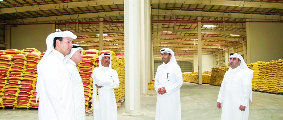Issa bin Mohammed Al Mohannadi (second, right), Vice-Chairman and Managing Director of Barwa Real Estate, and other officials at the project site.