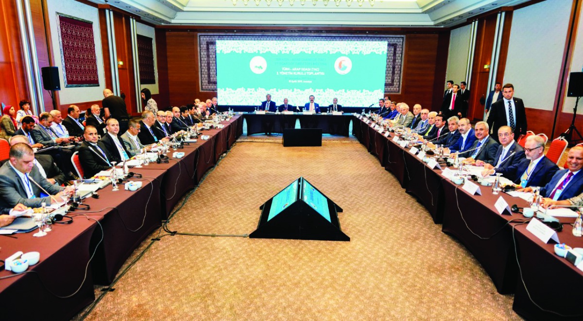 Qatar Chamber officials with officials from the Arab-Turkish Chamber of Commerce in Antalya, Turkey, recently. 
