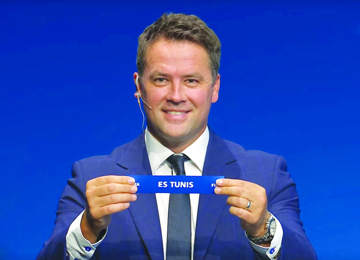 English legend Michael Owen picks Esperance Sportive de Tunis during the FIFA Club World Cup Qatar 2019 draw which was held at the FIFA Headquarters in Zurich yesterday.