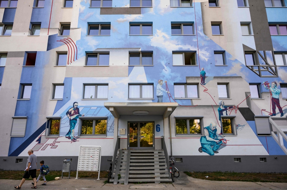 A giant mural by the urban art collective 