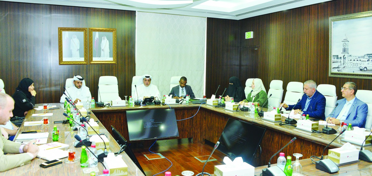 Qatar Chamber’s Board Member and Chairman of the Committee, Mohamed bin Ahmed Al Obaidli (centre), and other officilas at the QC headquarters, yesterday. 