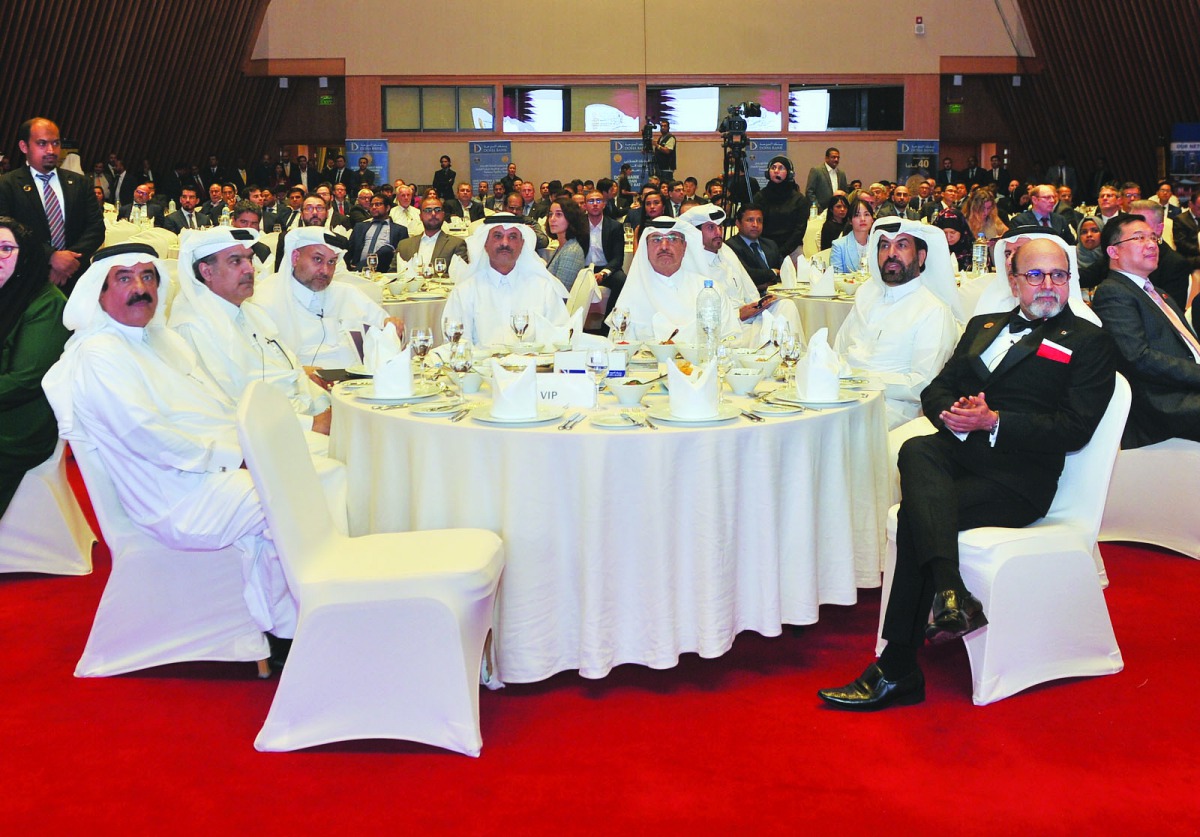Sheikh Fahad bin Mohammad bin Jabor Al Thani (centre), Chairman of Doha Bank; Sheikh Abdul Rehman bin Mohammad bin Jabor Al Thani, Managing Director of Doha Bank; Yousuf Mohamed Al Jaida, Chief Executive Officer of Qatar Financial Centre, Rashid Al Mansoo