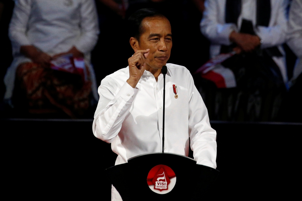 President Joko Widodo delivers a speech in Bogor West, Java province, Indonesia, July 14, 2019. Reuters / Willy Kurniawan.