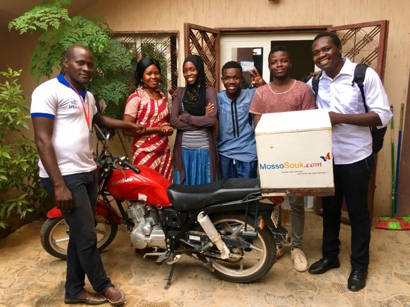 Andreas Koumato along with fellow digital entrepreneurs of MossoSouk.com in the courtyard of their office in Ndjamena, Chad on September 28, 2017. Thomson Reuters Foundation / Inna Lazareva