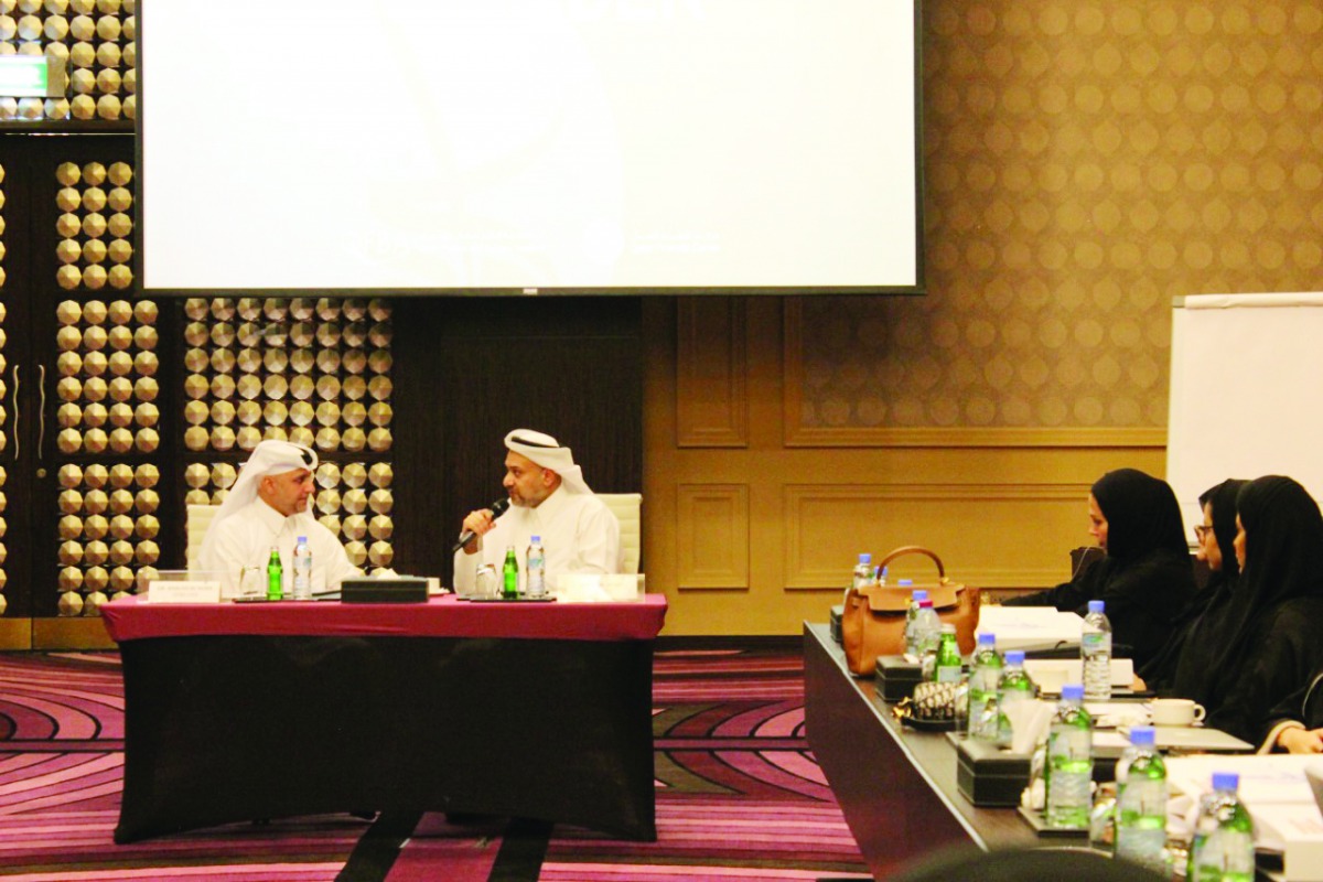 Yousuf Mohamed Al Jaida (sitting right), CEO of Qatar Financial Centre Authority, at “Coffee with the CEO” event.