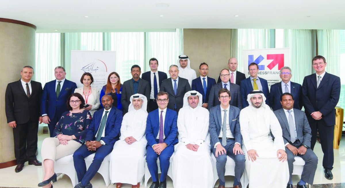 The Qatari Businessmen Association (QBA) members and French officials on the sidelines of the roundtable.