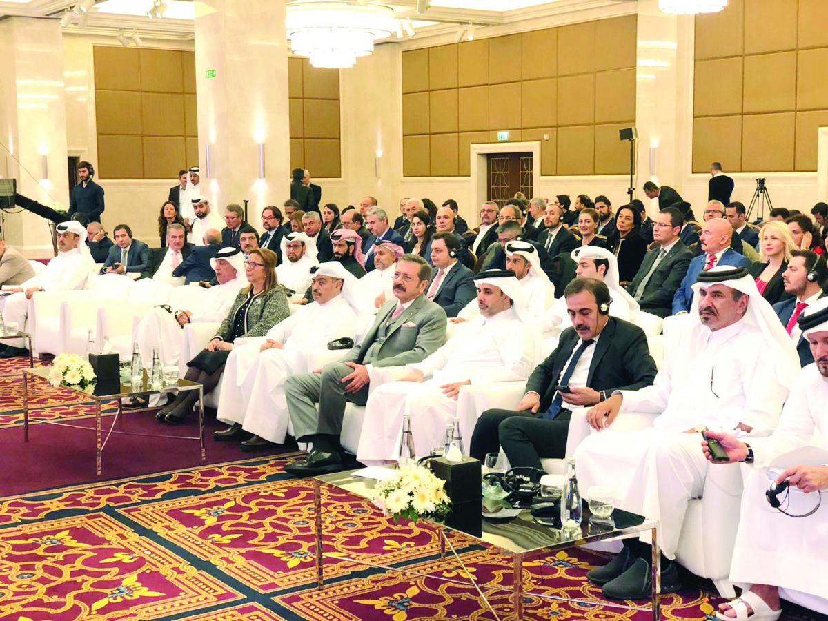 H E Ali bin Ahmed Al Kuwari, Minister of Commerce and Industry; Qatar Chamber’s First Vice-Chairman Mohamed bin Ahmed bin Twar and other prominent Qatari delegates attending Qatar-Turkey Economic Forum in Turkey.