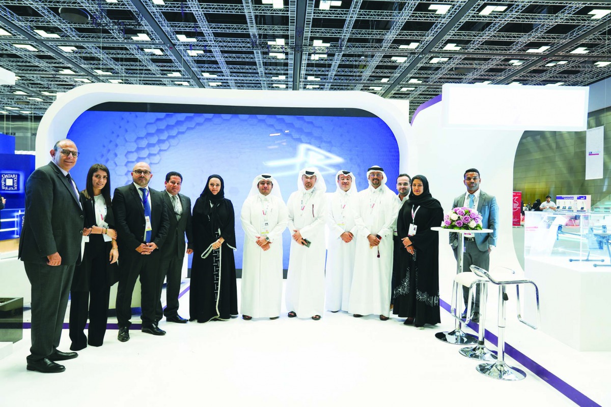 Senior officials posing for a group picture at Milaha’s pavilion at ‘2019 Qatar IT Conference and Exhibition’ (QITCOM), which concluded on Friday at  Qatar National Convention Center.