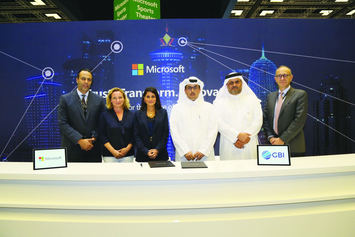 The GBI and Microsoft officials during the signing ceremony.