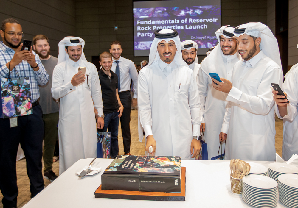TAMUQ Assistant professor, Nayef Alyafei, during the launch of  ‘Fundamentals of Reservoir Rock Properties’.  