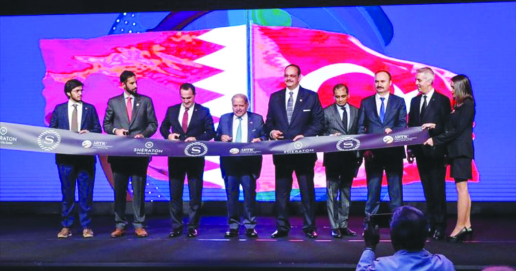 Sheikh Faisal bin Qassim Al Thani (fourth left), Chairman of Al Rayyan Tourism Investment Company (ARTIC), and other officials during the opening event.
