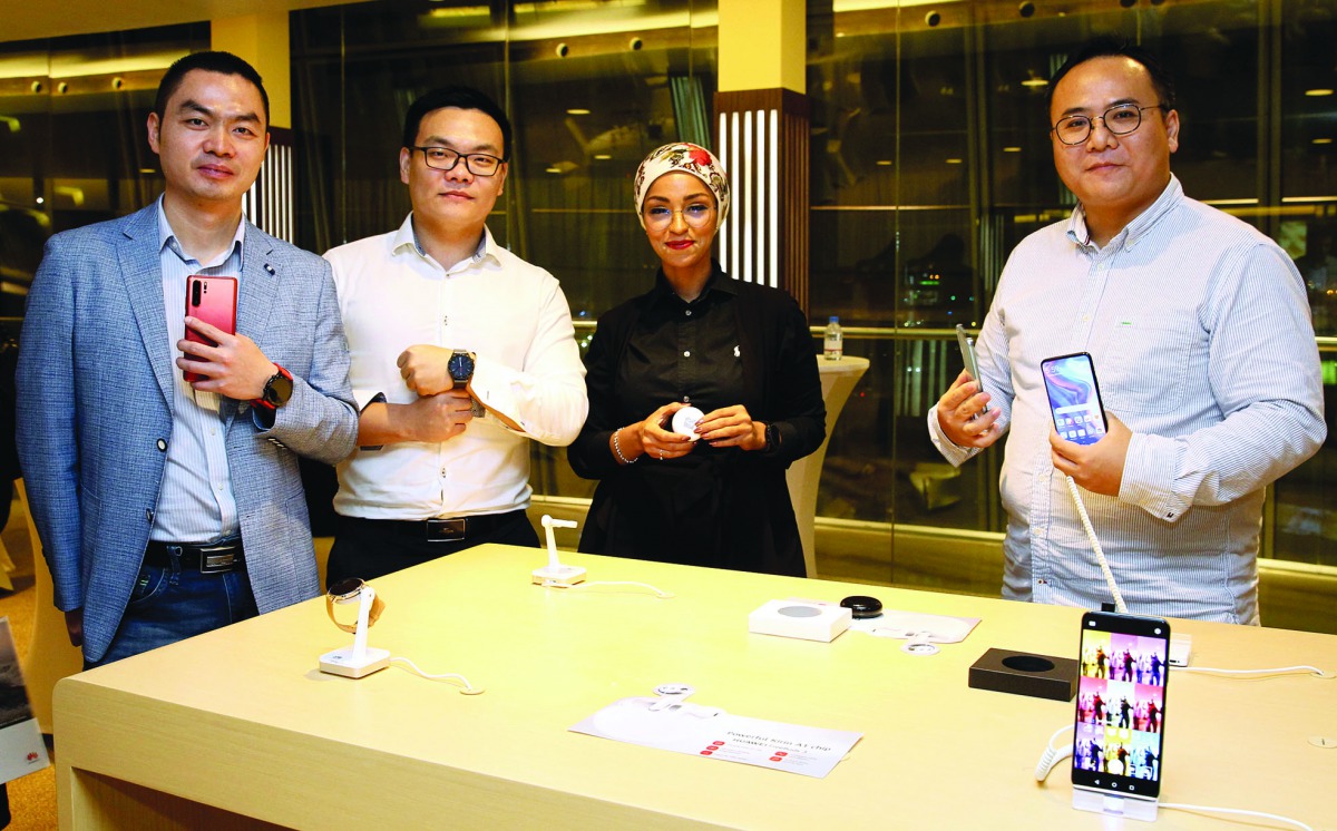 Farihan Adam (second right), Marketing & PR Manager, Huawei Middle East; with other officials at the launch event of Huawei Y9s smartphone (latest in Y Series) at The Torch Hotel-Doha, on Tuesday.
Pic: Qassim Rahmatullah / The Peninsula