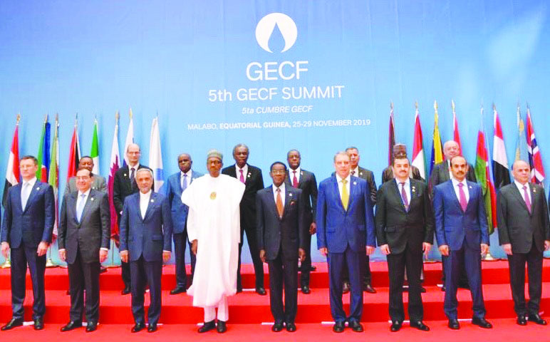 H E Saad Sherida Al Kaabi (second right, front row), the Minister of State for Energy Affairs, with the Heads of State and Government of the GECF on the sidelines of 5th Summit in Malabo, Equatorial Guinea.