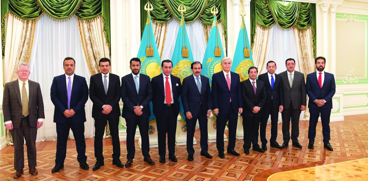 Qatar Central Bank Governor H E Sheikh Abdulla bin Saoud Al Thani and other Qatari delegation members were received by Kazakhstan President H E Kassym-Jomart Tokayev during their recent visit to Kazakhstan.