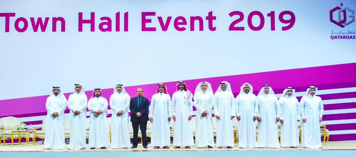 Qatargas officials on the sidelines of one of the Town Hall meetings.