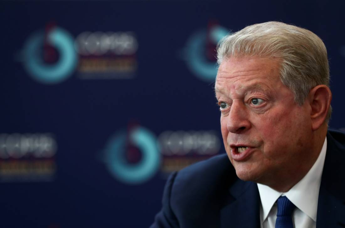Former US Vice President Al Gore speaks during an interview with Reuters at UN Climate Change Conference (COP25) in Madrid, Spain December 10, 2019. Reuters/Sergio Perez