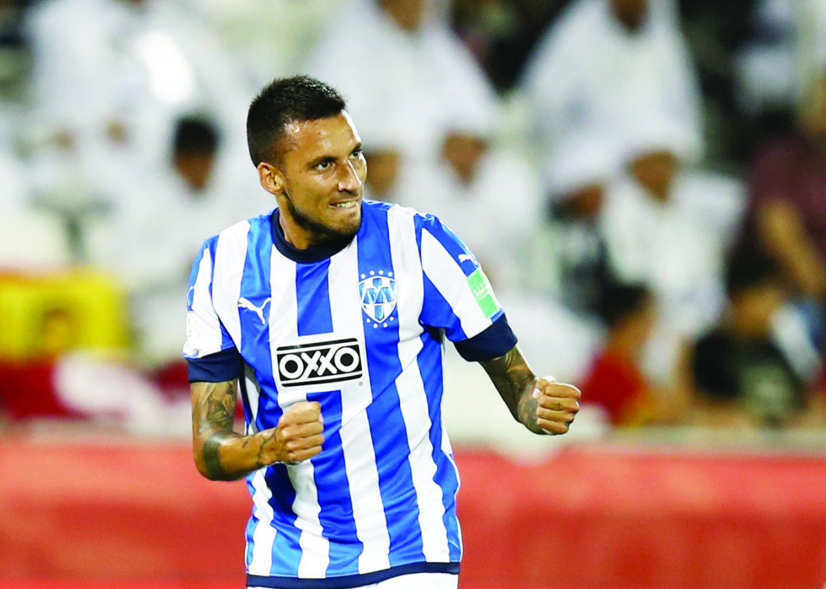 Monterrey’s Leonel Vangioni celebrates after scoring a goal against Al Sadd on Saturday.