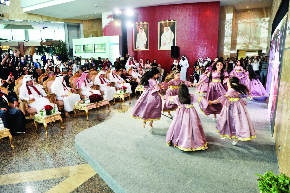 Commercial Bank officials and guests watching Qatar National Day celebrations held at Commercial Bank Tower yesterday. Pic: Baher Amin/The Peninsula