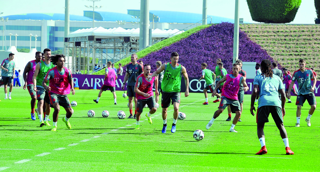 A file picture of German giants Bayern Munich in action during last year's winter training camp at the Aspire Zone.

