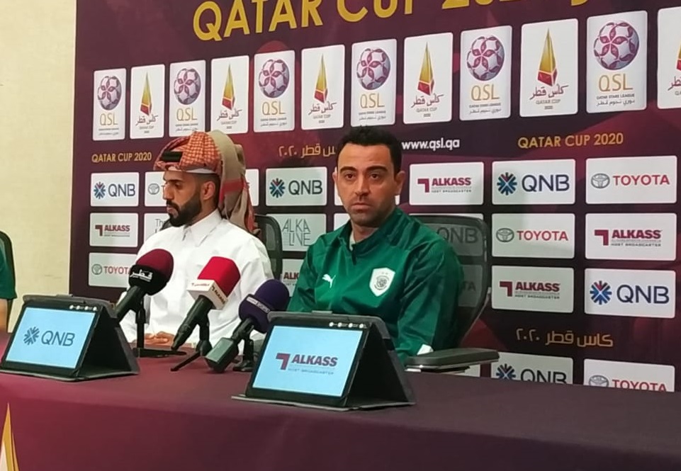 Pic: Al Sadd coach Xavi Hernandes at Qatar Cup press conference.