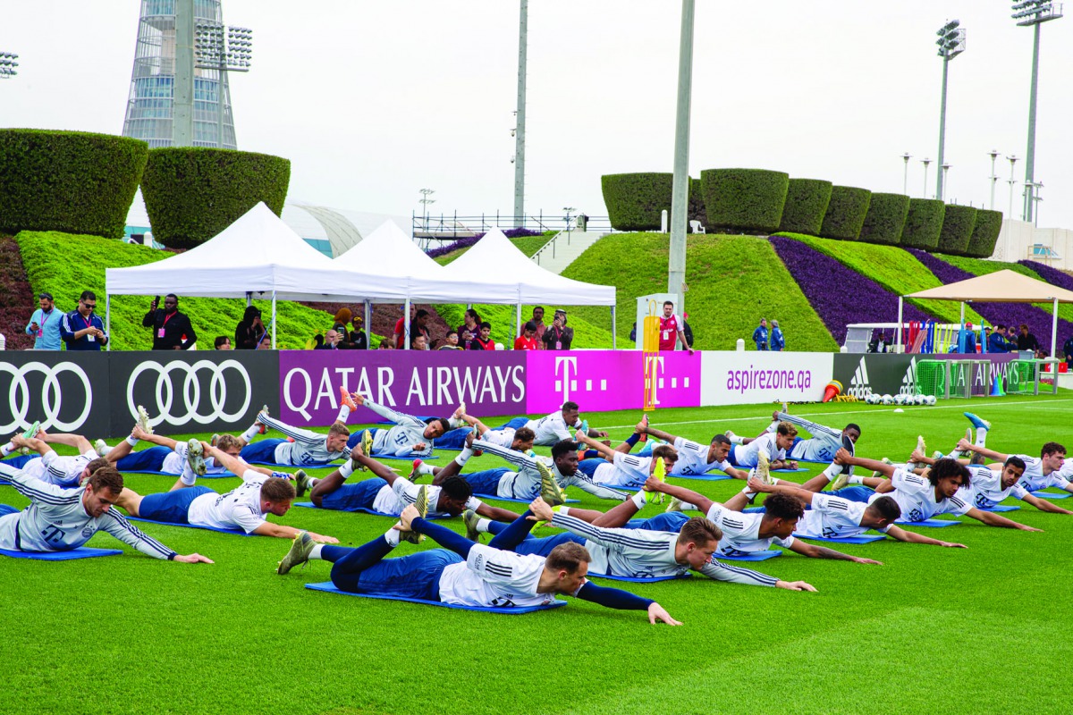 Members of FC Bayern München men’s senior team during the winter training camp.