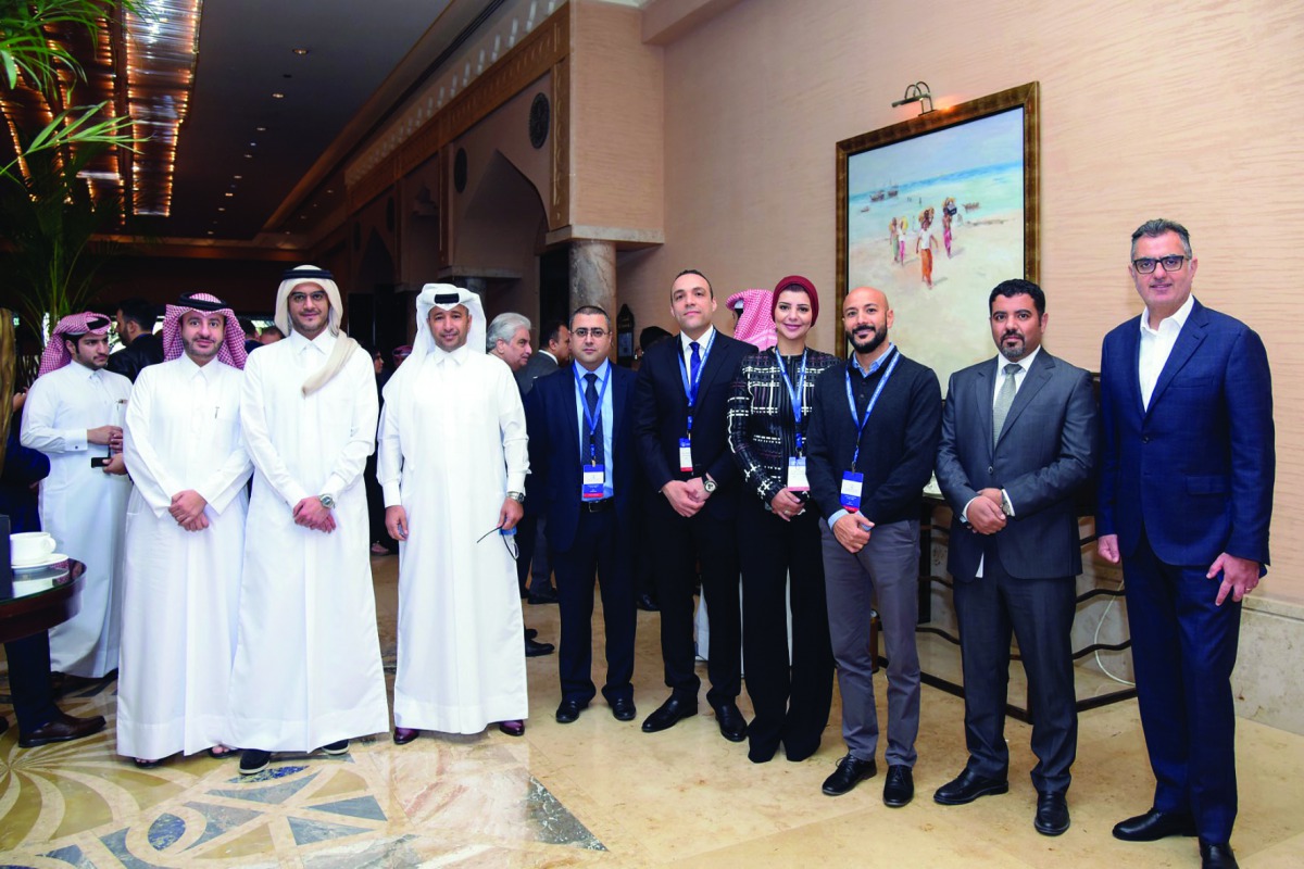 Senior officials of al khaliji during the Compliance and Combating Financial Crime Conference which concluded in Doha recently. 