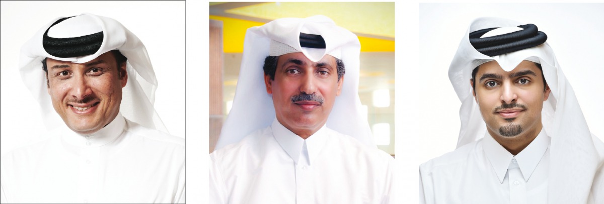 Vodafone Qatar Chairman Abdulla Nasser Al Misnad, Managing Director Rashid Fahad Al Naimi, CEO Sheikh Hamad Abdulla Jassim Al Thani