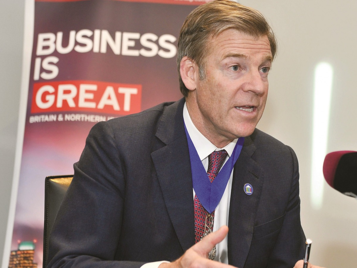 The Lord Mayor of the City of London, Alderman William Russell, addressing a media round-table at Ritz-Carlton hotel, in Doha, yesterday. Pic: Baher Amin / The Peninsula