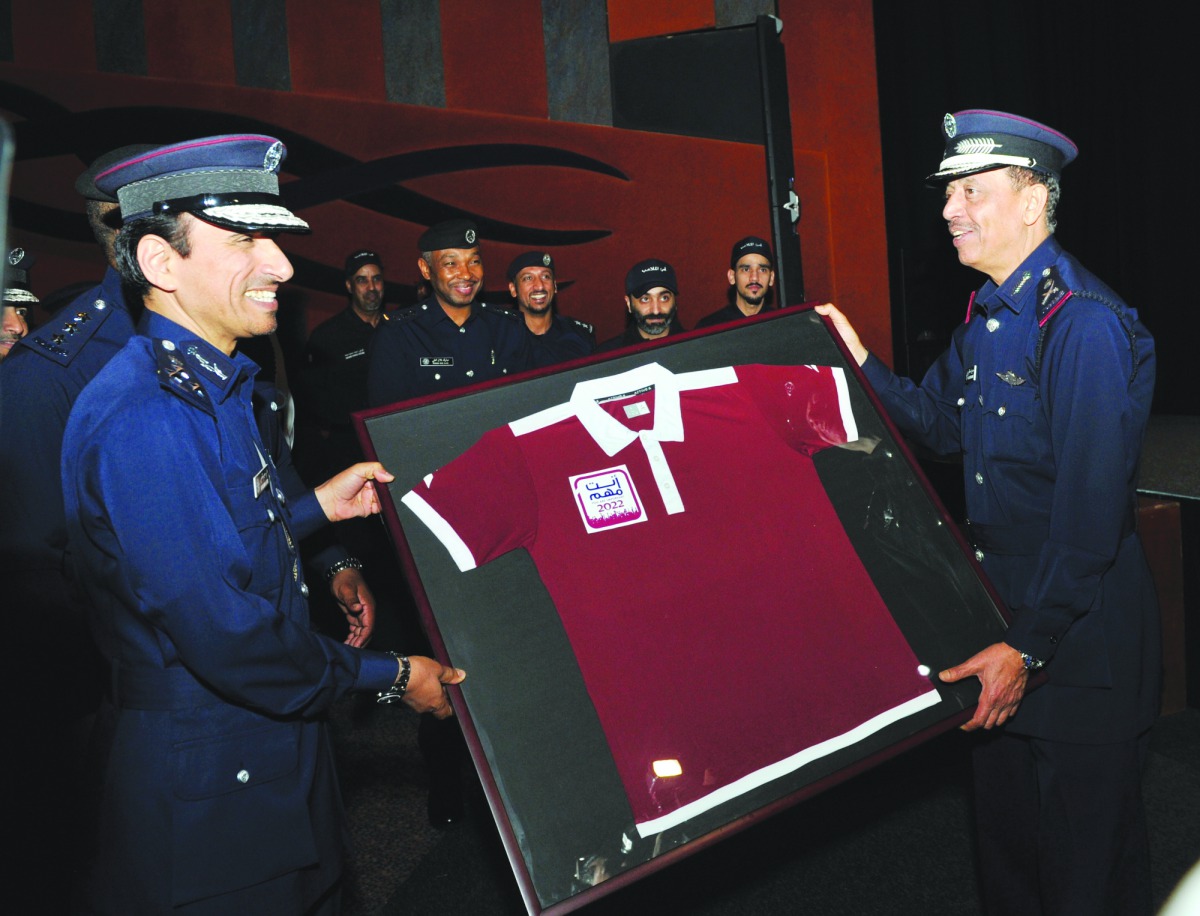 The Director of Public Security,  Staff Major General Saad bin Jassim Al Khulaifi, releasing the T-shirt printed with the logo of the campaign at a ceremony held at Qatar National Theatre, yesterday.
Pic: Salim Matramkot/The Peninsula