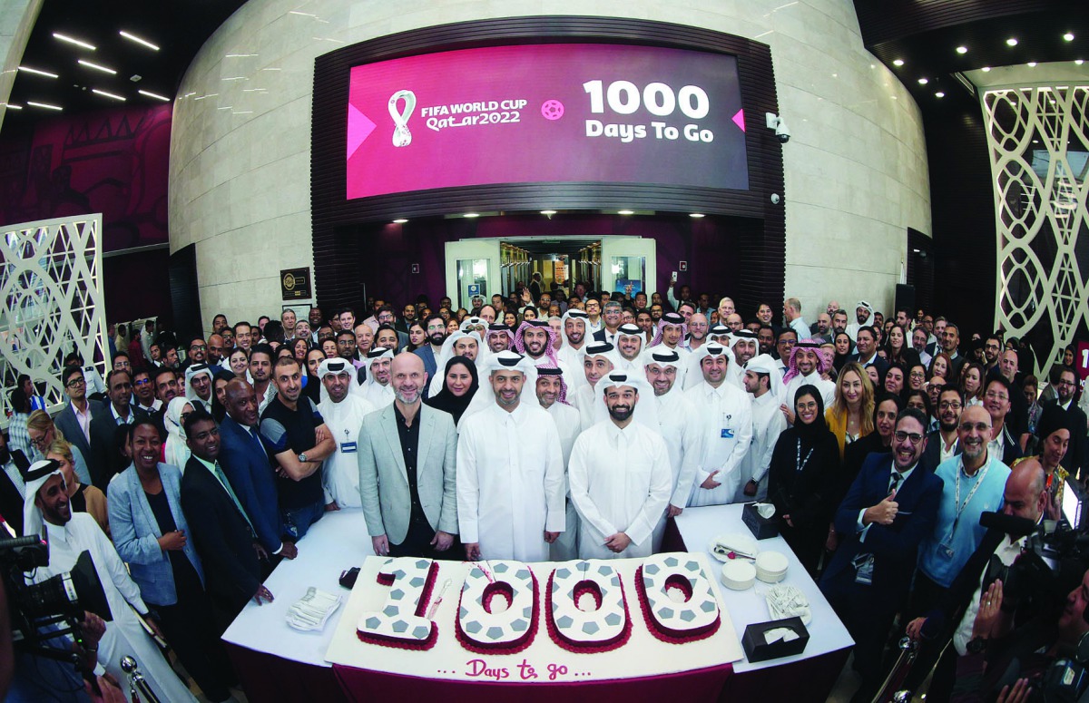 Organisers of the FIFA World Cup Qatar 2022 mark the start of the 1000-day countdown in Doha yesterday.