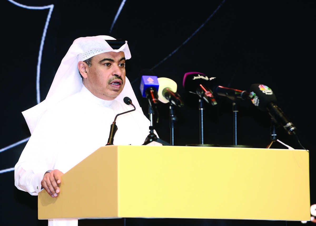 H E Ali bin Ahmed Al Kuwari, Minister of Commerce and Industry, addressing the 6th Doha Islamic Finance Conference, yesterday. Pic: Salim Matramkot/The Peninsula 
