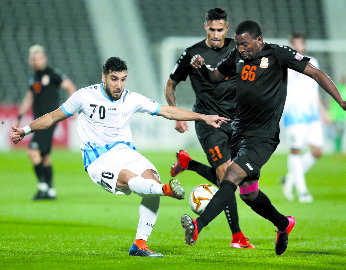 Action during the  Round 16 match at the QNB Stars League between Umm Salal and Al Wakrah at Al Wakrah Stadium yesterday . Umm Salal won the match 2-1.