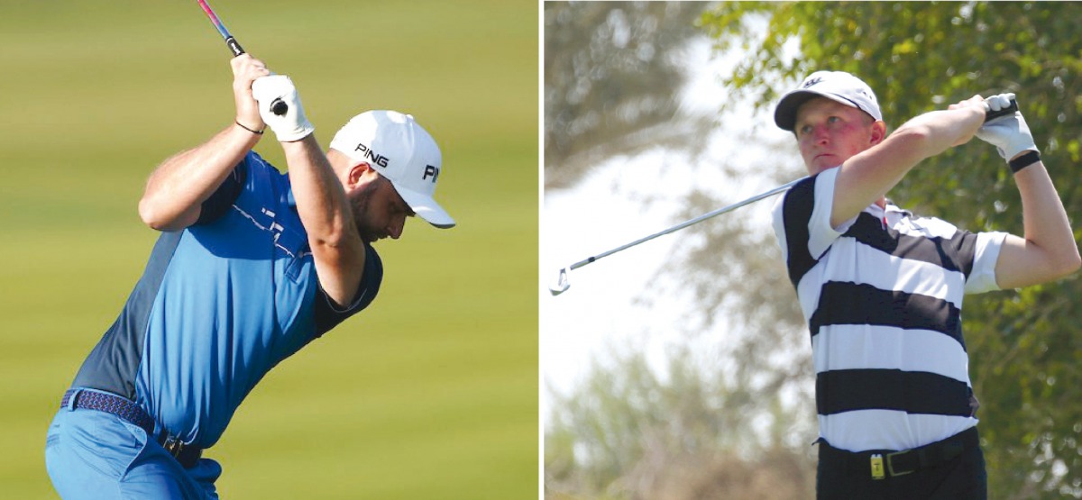 Left, Andy Sullivan in action at the  2020 Commercial Bank Qatar Masters tournament at the Education City Golf Club yesterday. (Twitter @andysulligolf). Marcus Kinhult of Swede in action at the  2020 Commercial Bank Qatar Masters. 