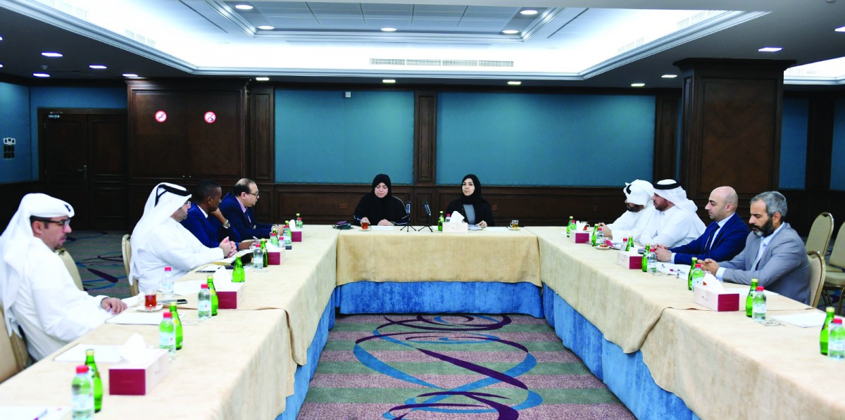 Qatar Chamber’s Health Committee members reviewing the efforts taken by the private sector to combat COVID-19. 