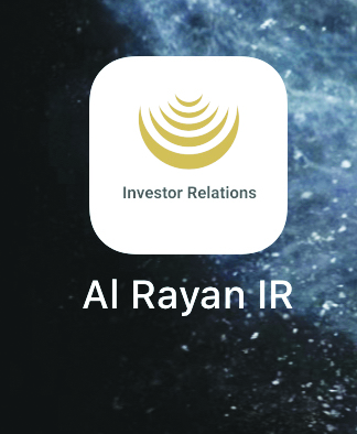 A provided photo of the icon of Masraf Al Rayan’s mobile app ‘Investor Relations’ 