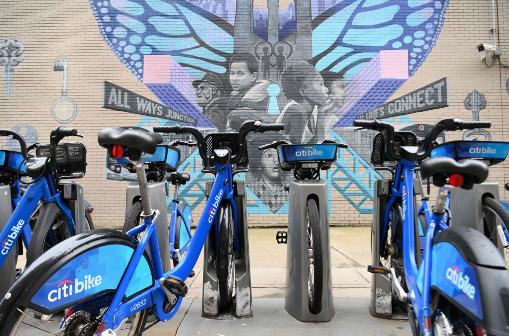Citi Bikes are parked on April 3, 2020 in New York. AFP / Angela Weiss