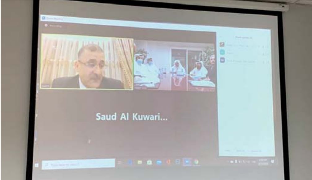 A video grab of the QGMD meeting. 
