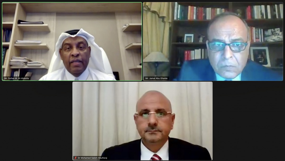 Participants during the webinar hosted by the Qatar International Center for Conciliation and Arbitration
(QICCA) at Qatar Chamber, in cooperation with the Qatar Lawyers Association, recently. 