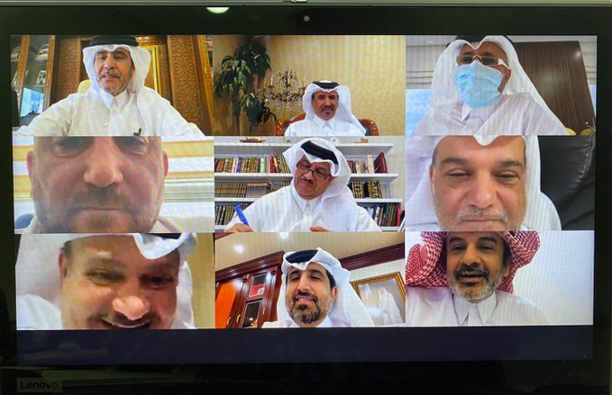 Some of the participants who attended the online meeting organised by the Qatar Chamber, yesterday. 