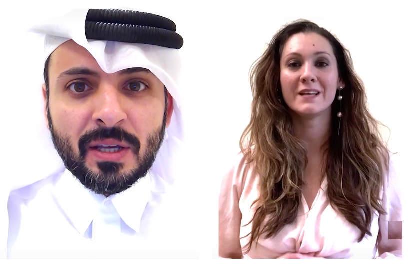Screen grab of Hamad Al Qahtani’s and  Heba Al Masri speech during the Digital Demo Day.