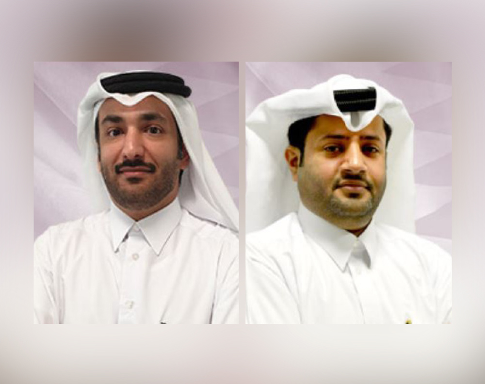 Ahmad Abdulla Al-Muslemani, Acting Chief Executive Officer of MEEZA (L), Mohsin Al-Marri, Chief Operations Officer of MEEZA