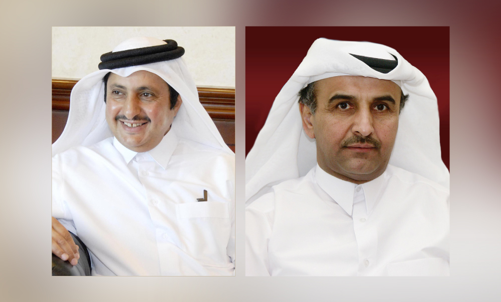 Sheikh Khalifa bin Jassim Al Thani, Chaiman, Qatar Chamber and the newly-elected Member of the ICC Execuive Board (L), ICC Qatar Secretary-General and QC Board Member, Dr Khalid bin Klefeekh Al Hajri