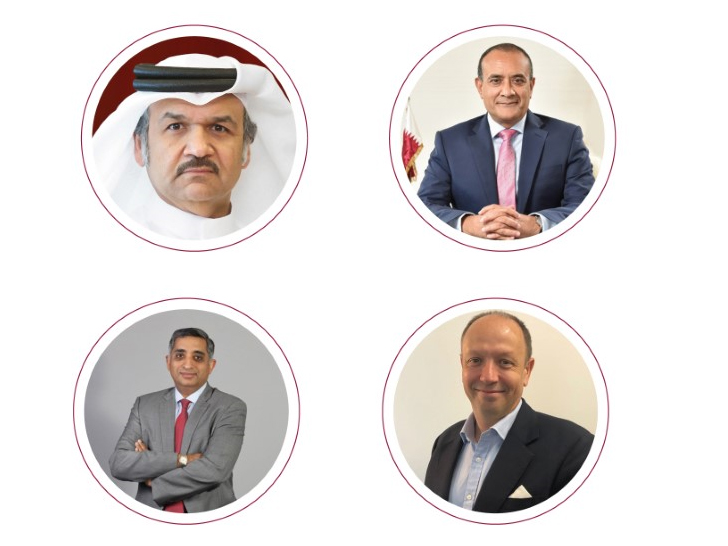 Clockwise from top left: Ibrahim Jassim Al Othman, United Development Company President, CEO and Member of the Board; Joseph Abraham, Group Chief Executive Officer of Commercial Bank; Raju Buddhiraju, Executive General Manager, Wholesale Banking of Commer
