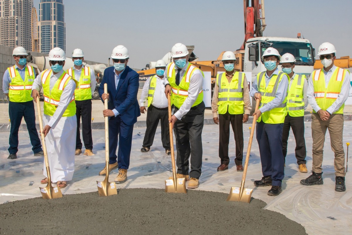 Ceremonial concrete pouring launching of construction works at Gewan Island