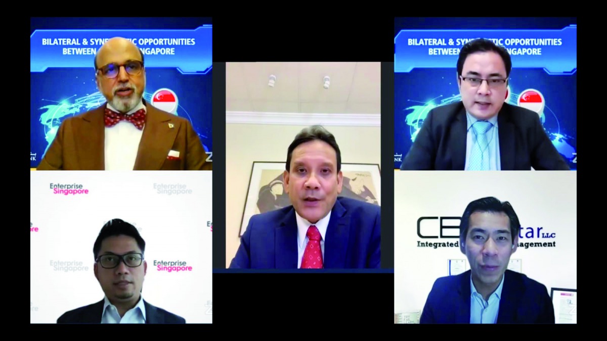 Speakers during the 'Bilateral and Synergistic Opportunities between Qatar and Singapore' webinar