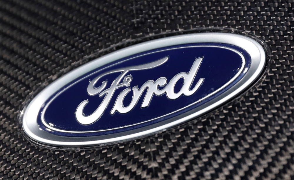 The Ford logo is seen on a vehicle at the New York Auto Show in New York City, New York, U.S., March 29, 2018. REUTERS/Shannon Stapleton/File Photo