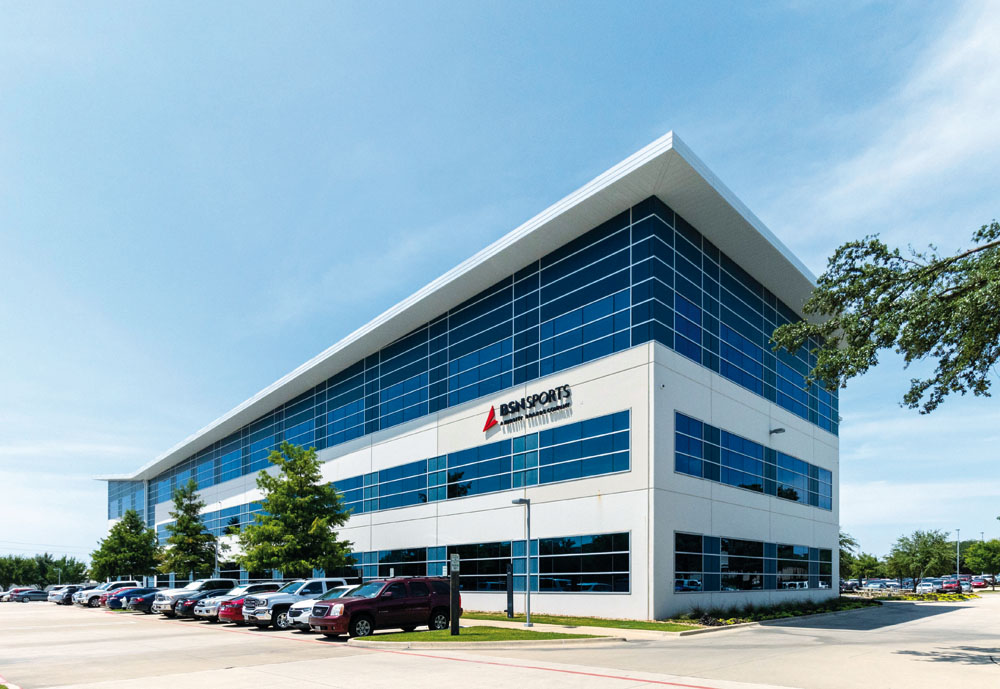 The BSN Sports headquarters building “Varsity Brands” located in Texas, USA, which has been acquired by the Doha-based Qatar First Bank.