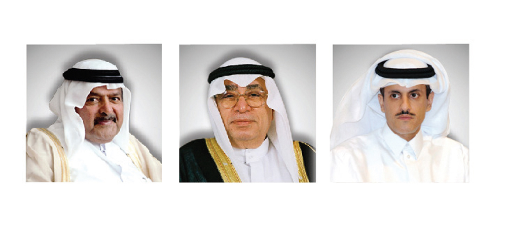 FROM LEFT: Qatari Businessmen Association Chairman Sheikh Faisal bin Qassim Al Thani, QBA First-Deputy Hussein Al Fardan; and QBA Second-Deputy Sheikh Dr. Khalid bin Thani Al Thani.