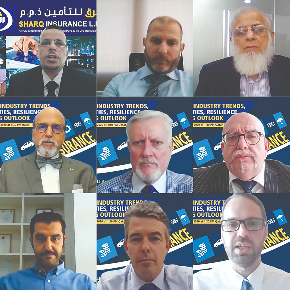 Officials speaking at the webinar hosted by Sharq Insurance, a subsidiary of Doha Bank, yesterday
